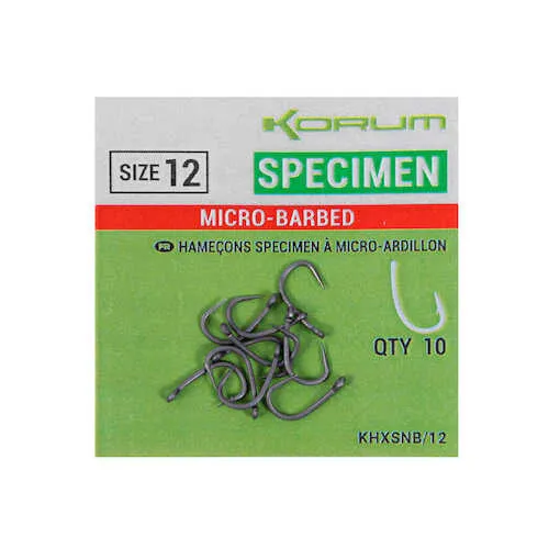 XPERT SPECIMEN MICRO BARBED HOOKS - SIZE 10 
