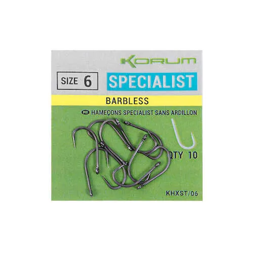 XPERT SPECIALIST BARBLESS HOOKS - SIZE 10 