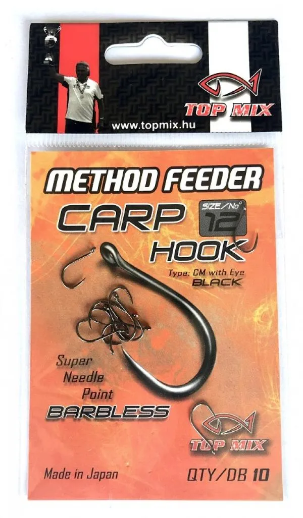 Method Feeder Carp Hook Barbless #14