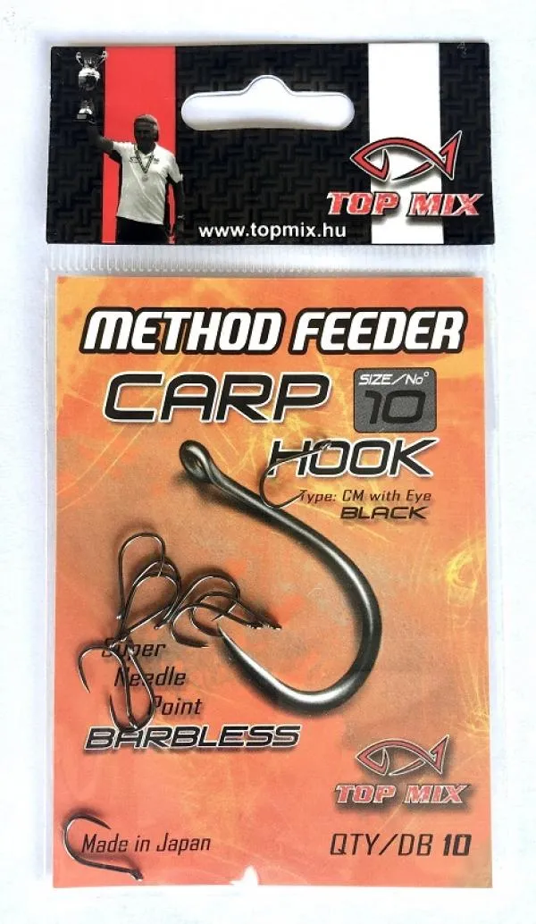 Method Feeder Carp Hook Barbless #10